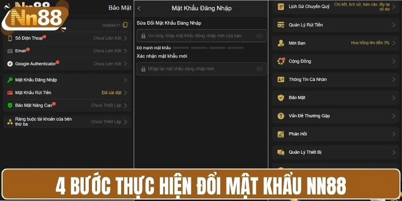 4 bước thực hiện đổi mật khẩu NN88 trên tài khoản