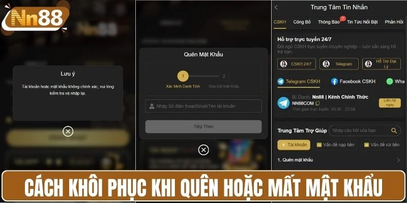 Cách khôi phục tài khoản khi quên hoặc mất mật khẩu