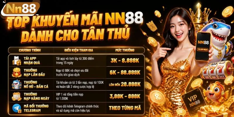 Tìm hiểu top khuyến mãi NN88 dành cho tân thủ